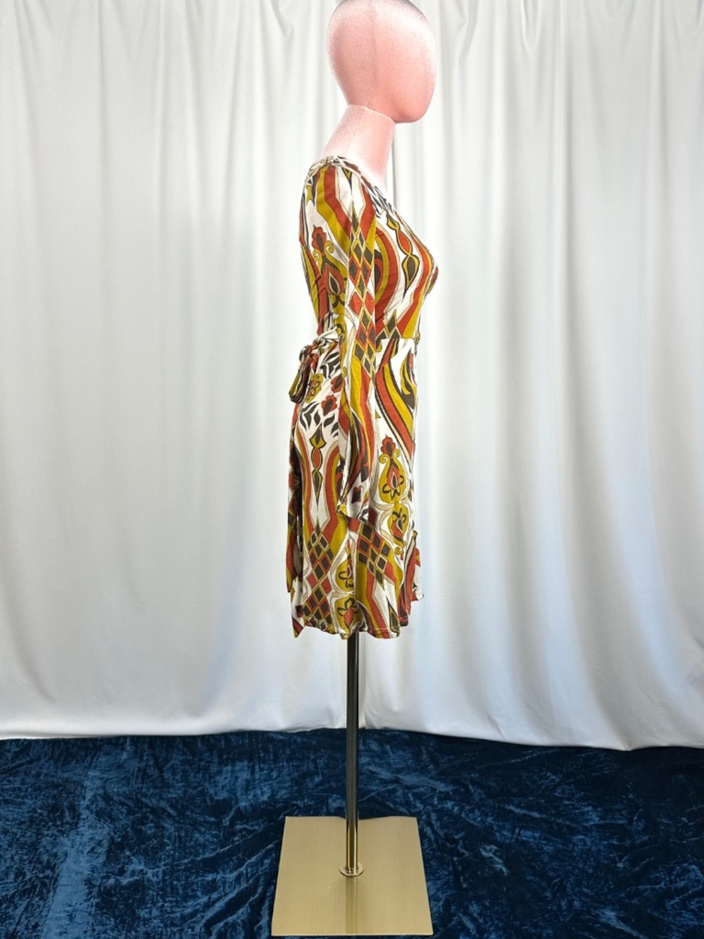 Vintage Crystal Candy USA Retro Geometric Wrap Dress XS - Picture 6 of 16